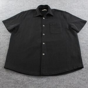 Our Legacy Shirt Men 48 M Below Short Sleeve Black Heavyweight Casual Minimalist
